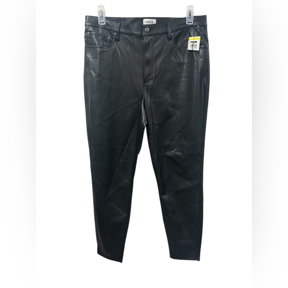 NEW Pistola Faux Leather Ankle Pants Black Size 33